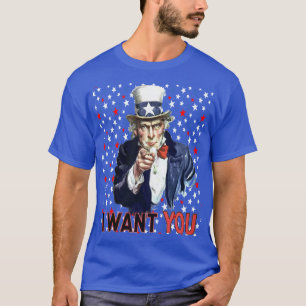 Farbror Sam jag vill ha dig med stjärnor och rände T Shirt