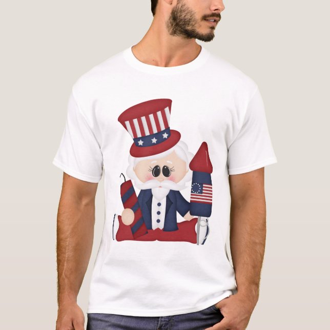Farbror Sam juli Fjärde patriotiska t-shirt (Framsida)