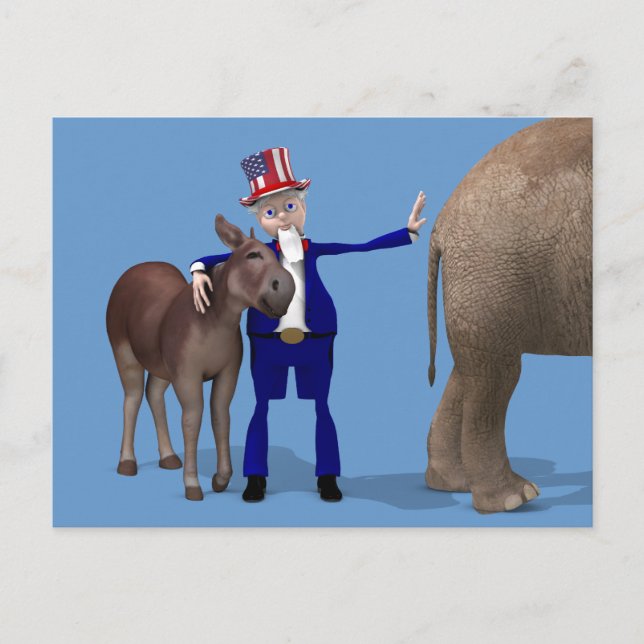 farbror Sam Kärlek Donkey Vykort (Framsida)