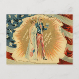 Farbror Sam Lady Liberty USA-flagga Vykort