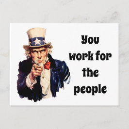 Farbror Sam-meddelande till valda Officieller Vykort