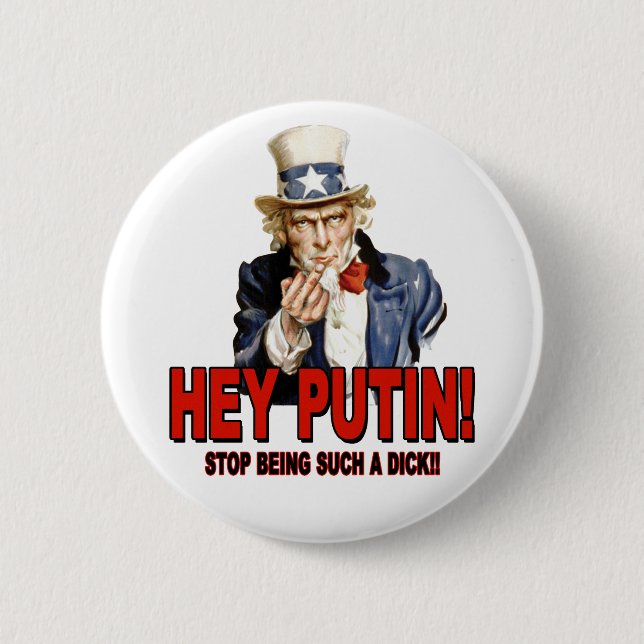 Farbror Sam Mellanfinger Hej Putin Dick Knapp (Framsida)