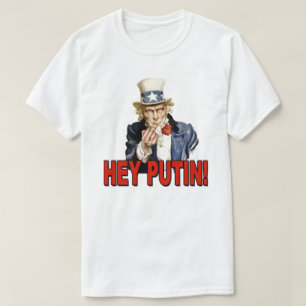 Farbror Sam Mellanfinger Hej Putin T Shirt
