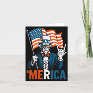 Farbror Sam Merica Rock Roligt 4:e Juli Amerikansk Kort
