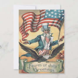 Farbror Sam Örn USA flagga Fireworks Inbjudningar