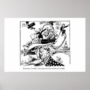 Farbror Sam Påsk Hat Politisk Tecknad 1911 Poster