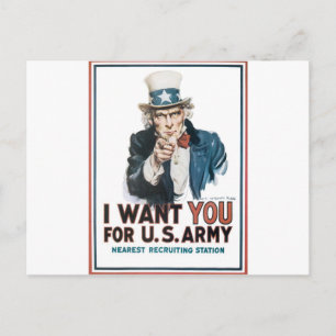 Farbror Sam Poster, Amerika. Jag vill att du.. Vykort