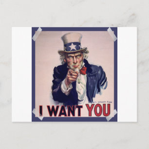 Farbror Sam Poster vykort av hög kvalitet