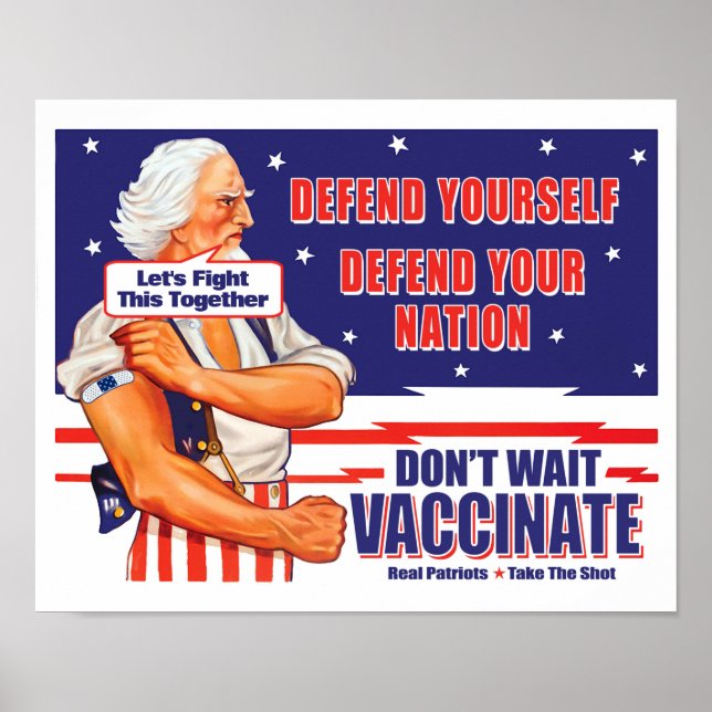 Farbror Sam Retro Vaccinate Add your own Slogan Poster (Framsidan)