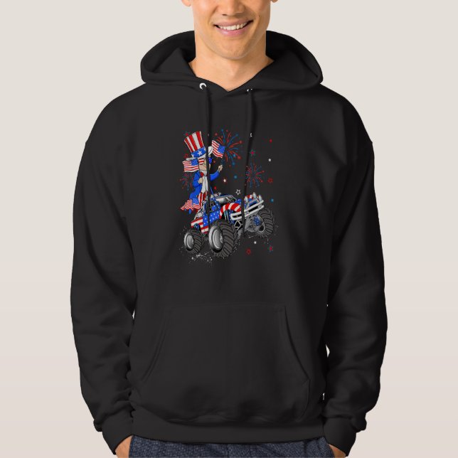 Farbror Sam Riding Monster Lastbil 4:e juli Boys K Hoodie (Framsida)