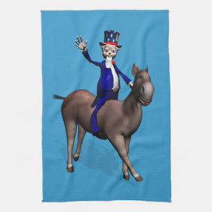 farbror Sam Riding på Donkey Kökshandduk