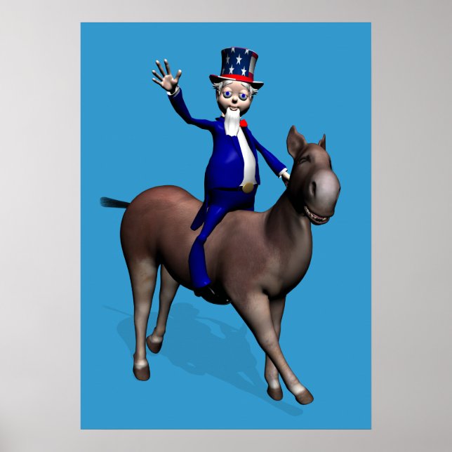 farbror Sam Riding på Donkey Poster (Framsidan)
