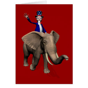 farbror Sam Riding på Elephant Hälsningskort
