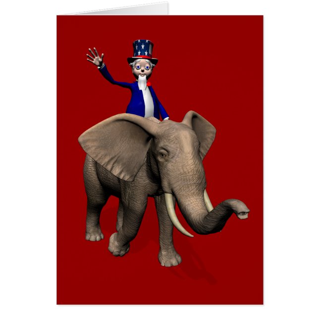 farbror Sam Riding på Elephant Hälsningskort (Framsidan)