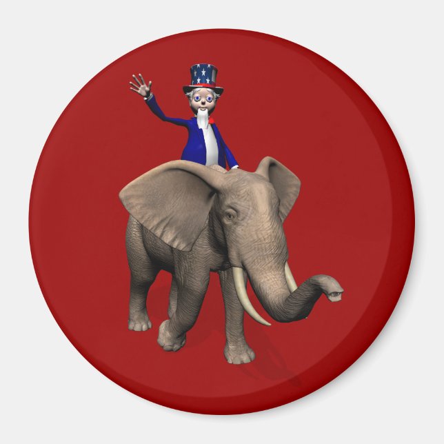 farbror Sam Riding på Elephant Magnet (Framsidan)