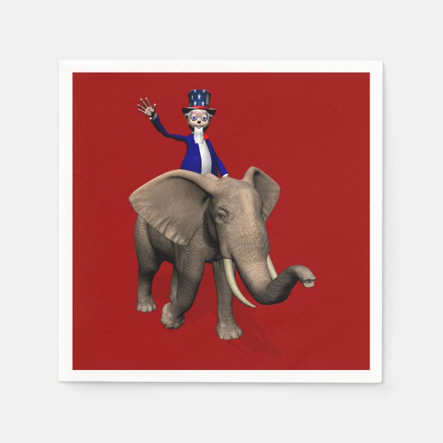 farbror Sam Riding på Elephant Pappersservett (Framsidan)