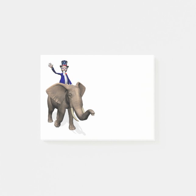 farbror Sam Riding på Elephant Post-it Block (Framsida)