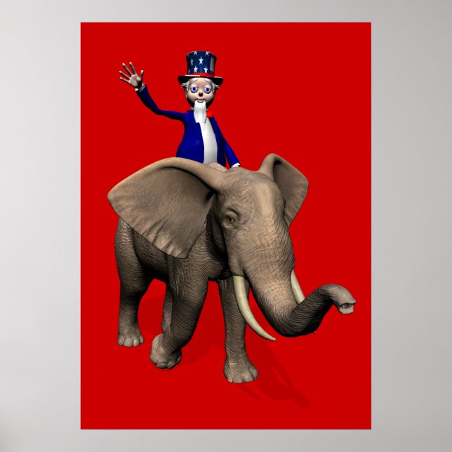 farbror Sam Riding på Elephant Poster (Framsidan)