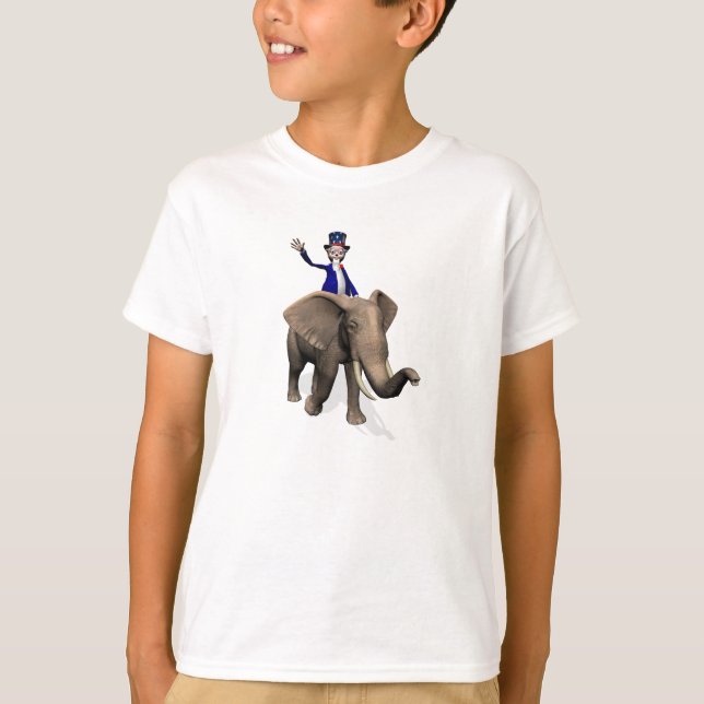 farbror Sam Riding på Elephant T-shirt (Framsida)