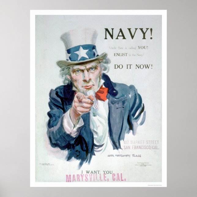 Farbror Sam ringer dig! Enlist Navy (US02148B) Poster (Framsidan)