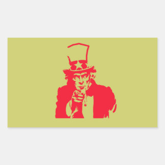 Farbror Sam (röd) på Stickers Rektangulärt Klistermärke