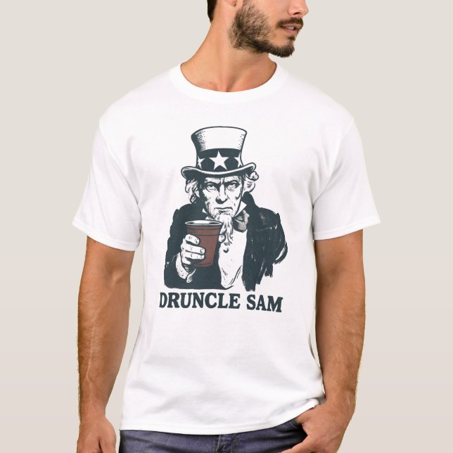 Farbror Sam Rolig 4:e Juli Farbror Sam T Shirt (Framsida)