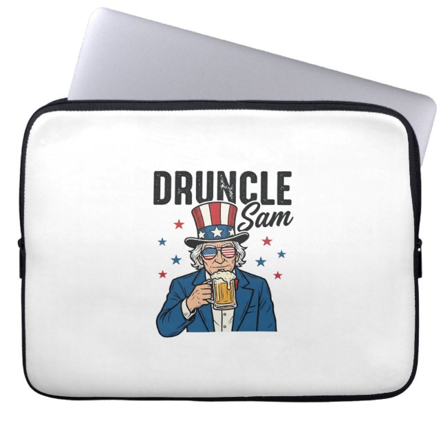 Farbror Sam Rolig Patriotisk Öldesign Vektor_1 Laptop Fodral (Framsidan)