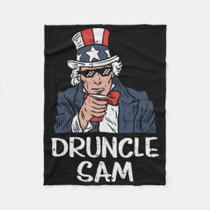 Farbror Sam Rolig Uncle Sam Öl 4 juli Fest Fleecefilt