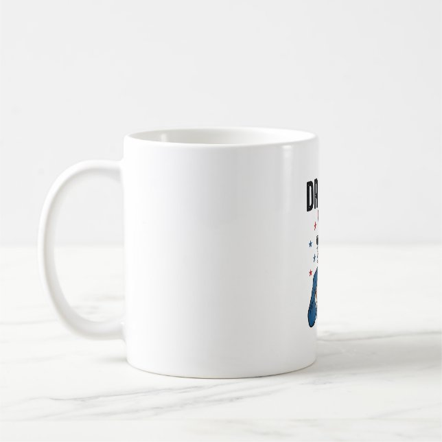 Farbror Sam Roligt Patriotiskt Ölbektorsdesign_1 Kaffemugg (Vänster)