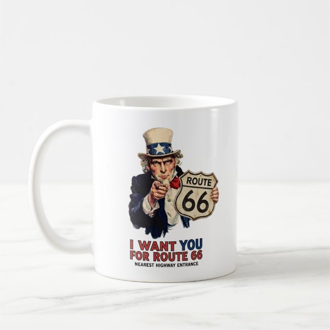 Farbror Sam Route 66 Kaffe Mugg (Vänster)