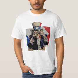 Farbror Sam som täcker ansiktet i skam politiskt T Shirt