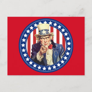farbror Sam Stars och stripes Vykort