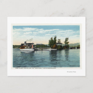 Farbror Sam Steamer vid Loon Island Landing Vykort