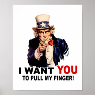 Farbror Sam VIANT ATT DU PULL MY FINGER Poster