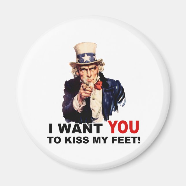farbror Sam VIANT DU KISS MY FEET Magnet (Framsidan)