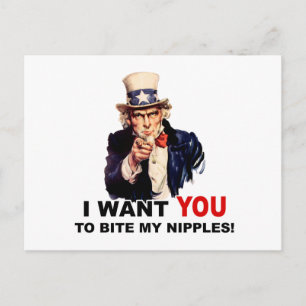 Farbror Sam vill att du BITOR MY NIPPLES Vykort
