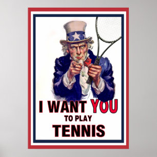 Farbror Sam vill att du spelar tennis! Poster