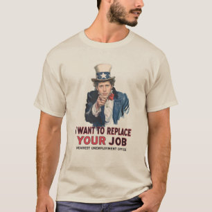 Farbror Sam Vill Ersätta Ditt Jobb Med AI T Shirt