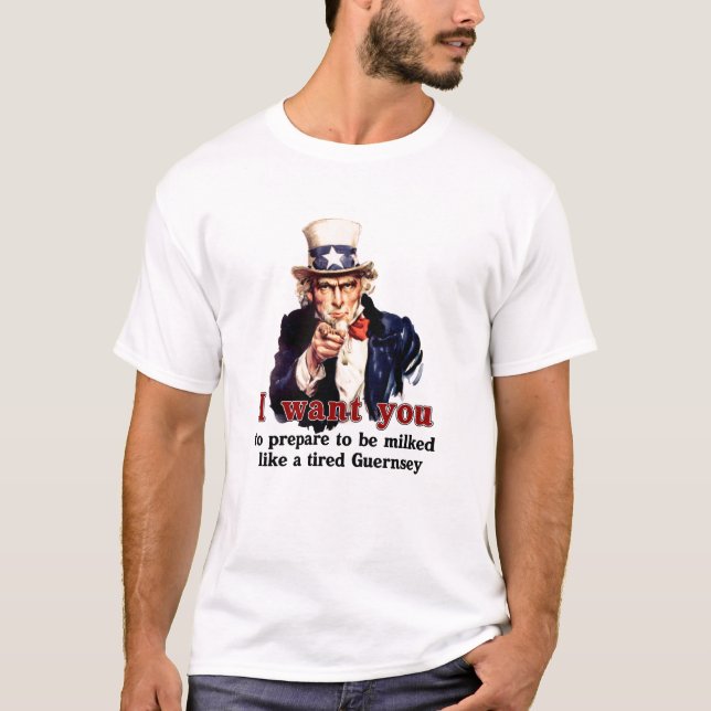 farbror Sam vill ha dig till mjölk. Tee Shirt (Framsida)