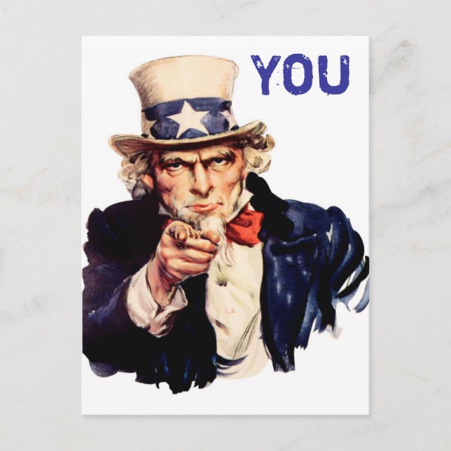 farbror sam,vintage vykort (Framsida)