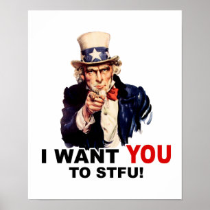 Farbror Sam WANT DU stfu Poster