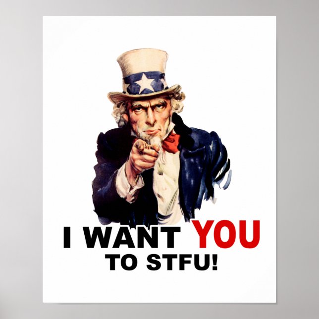 Farbror Sam WANT DU stfu Poster (Framsidan)