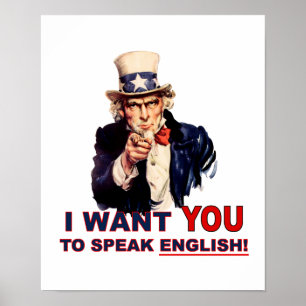 Farbror Sam WANT DU talar engelska Poster
