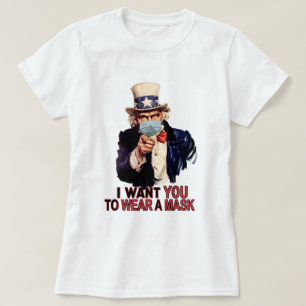 Farbror Sam Wants Du till Bäran i Ansikte Mask USA T Shirt