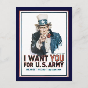 Farbror Sam Wants You Världskrig 2 Vykort