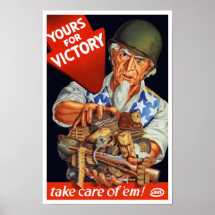 Farbror Sam - Yours For Victory - WWII Poster
