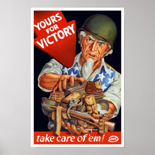 Farbror Sam - Yours For Victory - WWII Poster (Framsidan)
