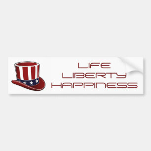 Farbror Sam's Hat "Life Liberty Happiness" Sticker Bildekal
