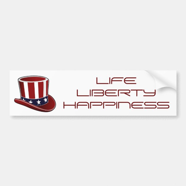 Farbror Sam's Hat "Life Liberty Happiness" Sticker Bildekal (Framsidan)