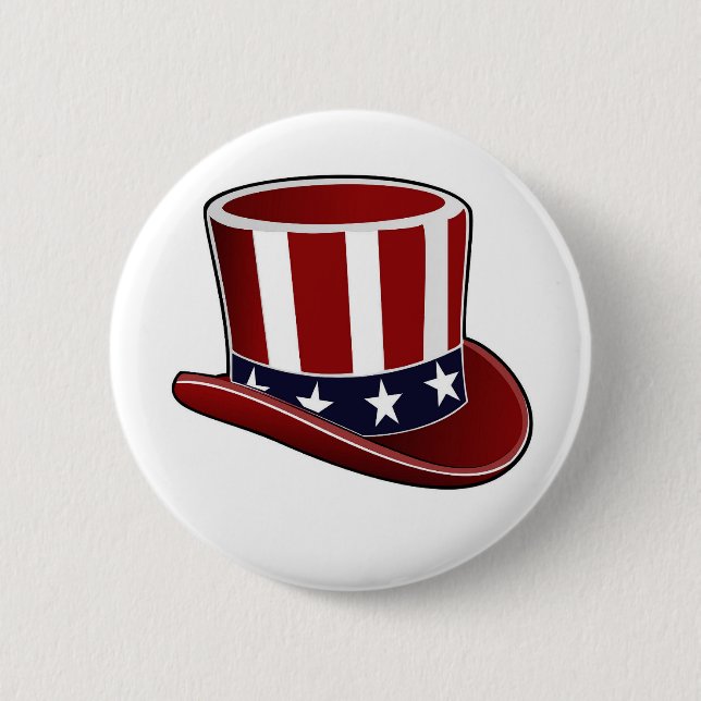 Farbror Sam's Hat Patriotic Button Knapp (Framsida)